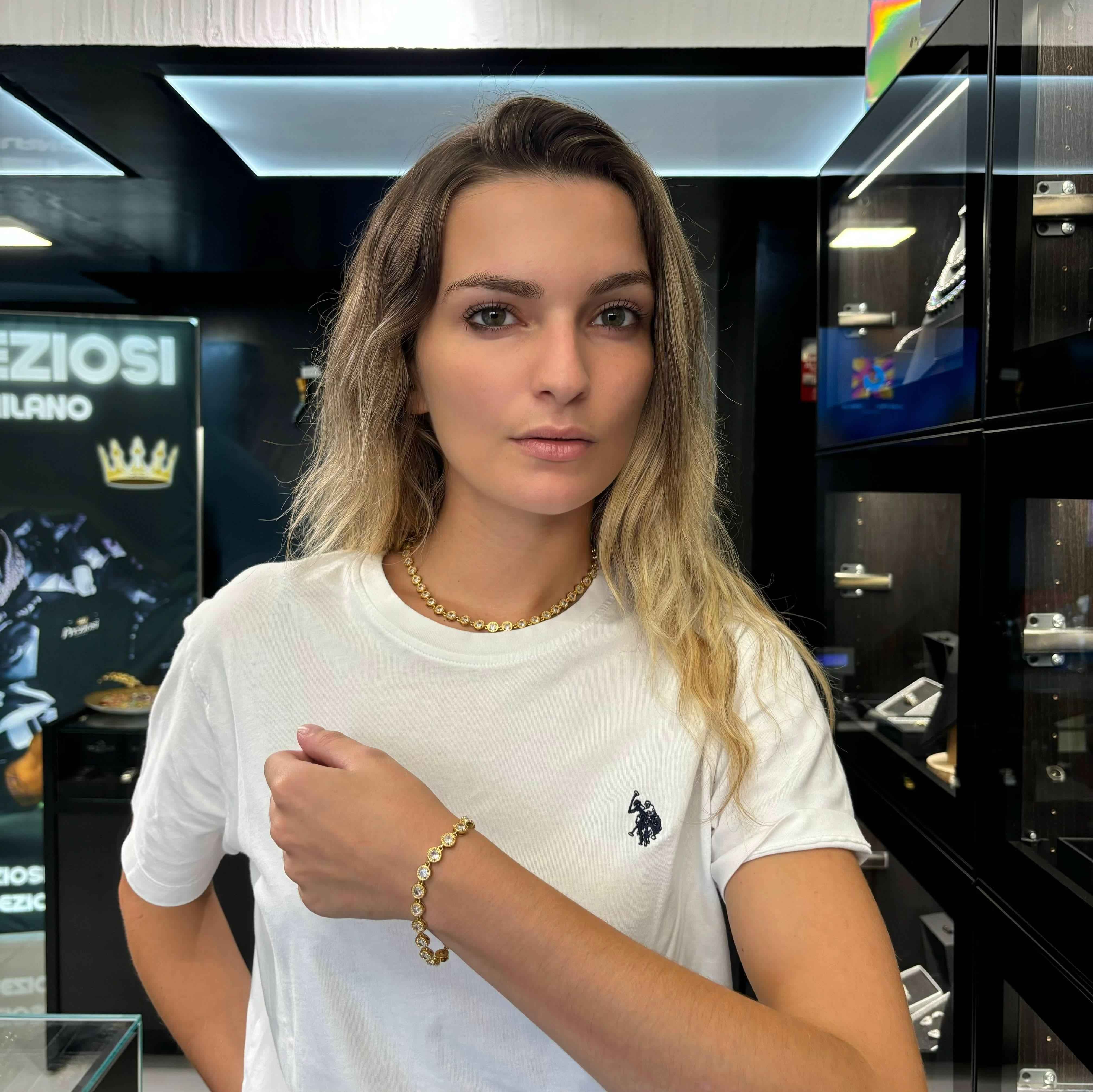 Bracciale Cristal Inox Oro - Image 3